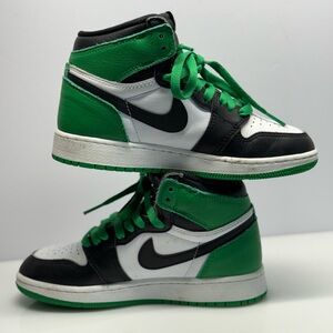 Nike Air Jordan 1 Mid Shoes Youth Size 3Y PS Green Black White FD1412-031